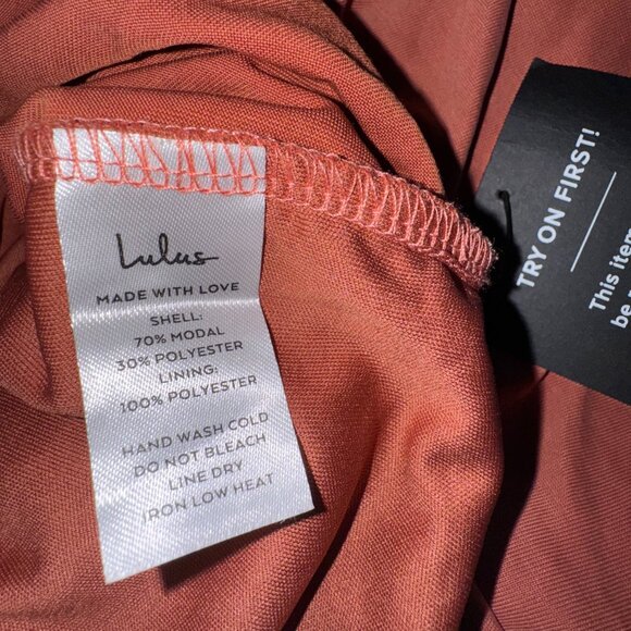 Lulu’s Cutest Moments Ruched Side Split Midi Dress in Dusty Rose Size Large NWT - Picture 10 of 13